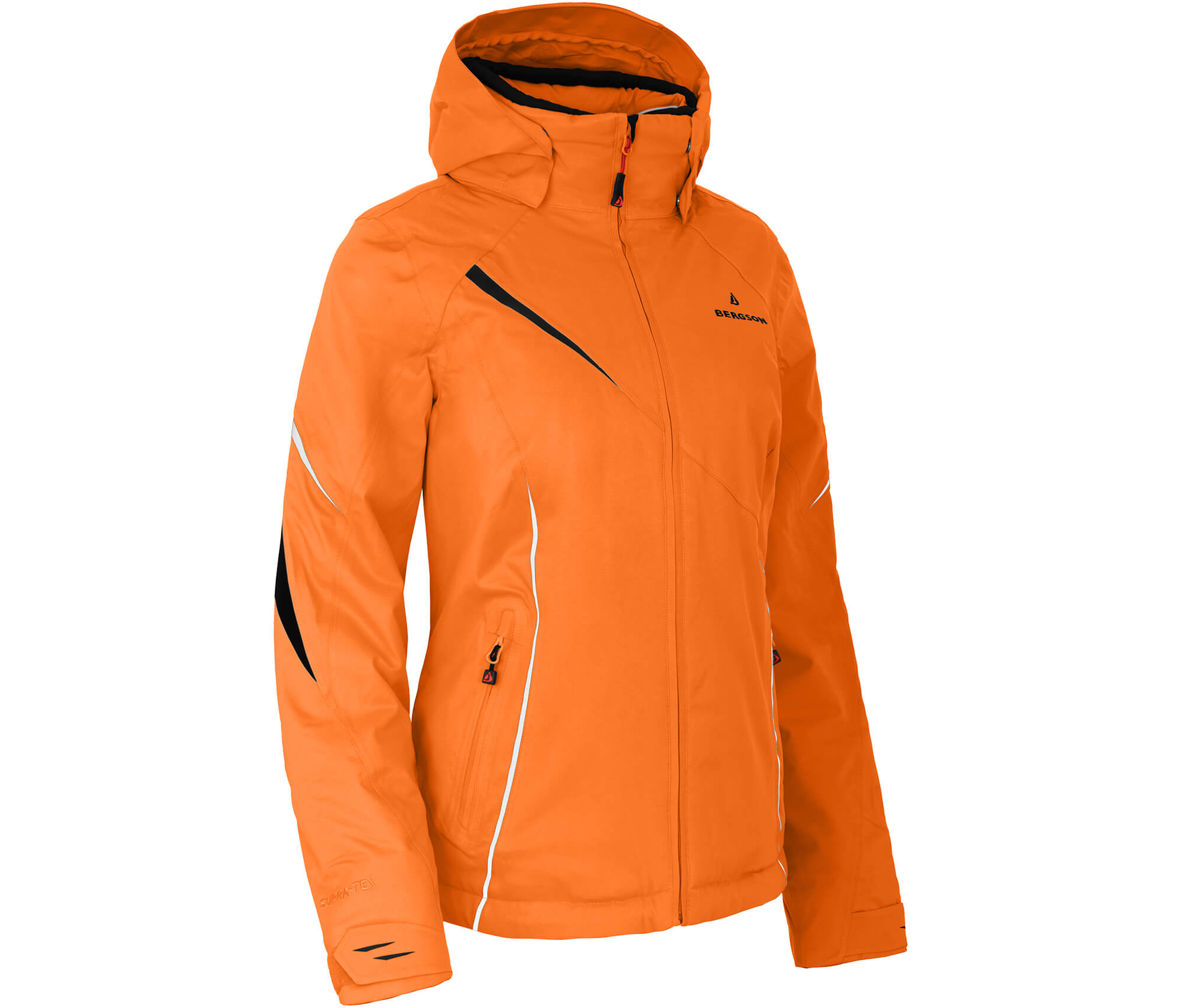 Bergson DESTINY | Damen wattiert, 12000 Wassersäule & orange --> Sehr Skijacke, Outdoorbekleidung - gute mm